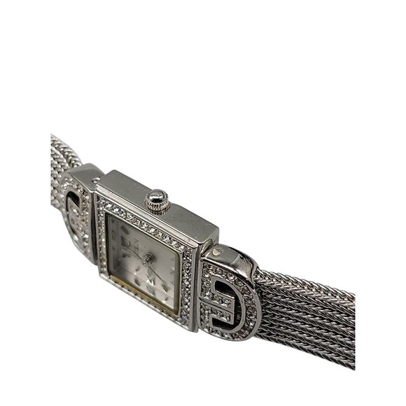 Elgin Ladies Heirloom Quartz Watch Silver Mesh Band Crystal 18mm Rhinestone Dial - Picture 15 of 16